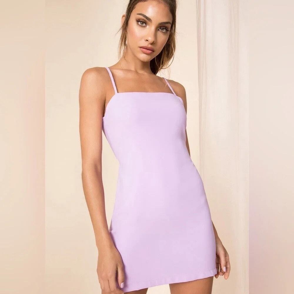 Superdown Emma Tie Back Mini Dress Lilac Purple S | Revolve Style Summer Party
